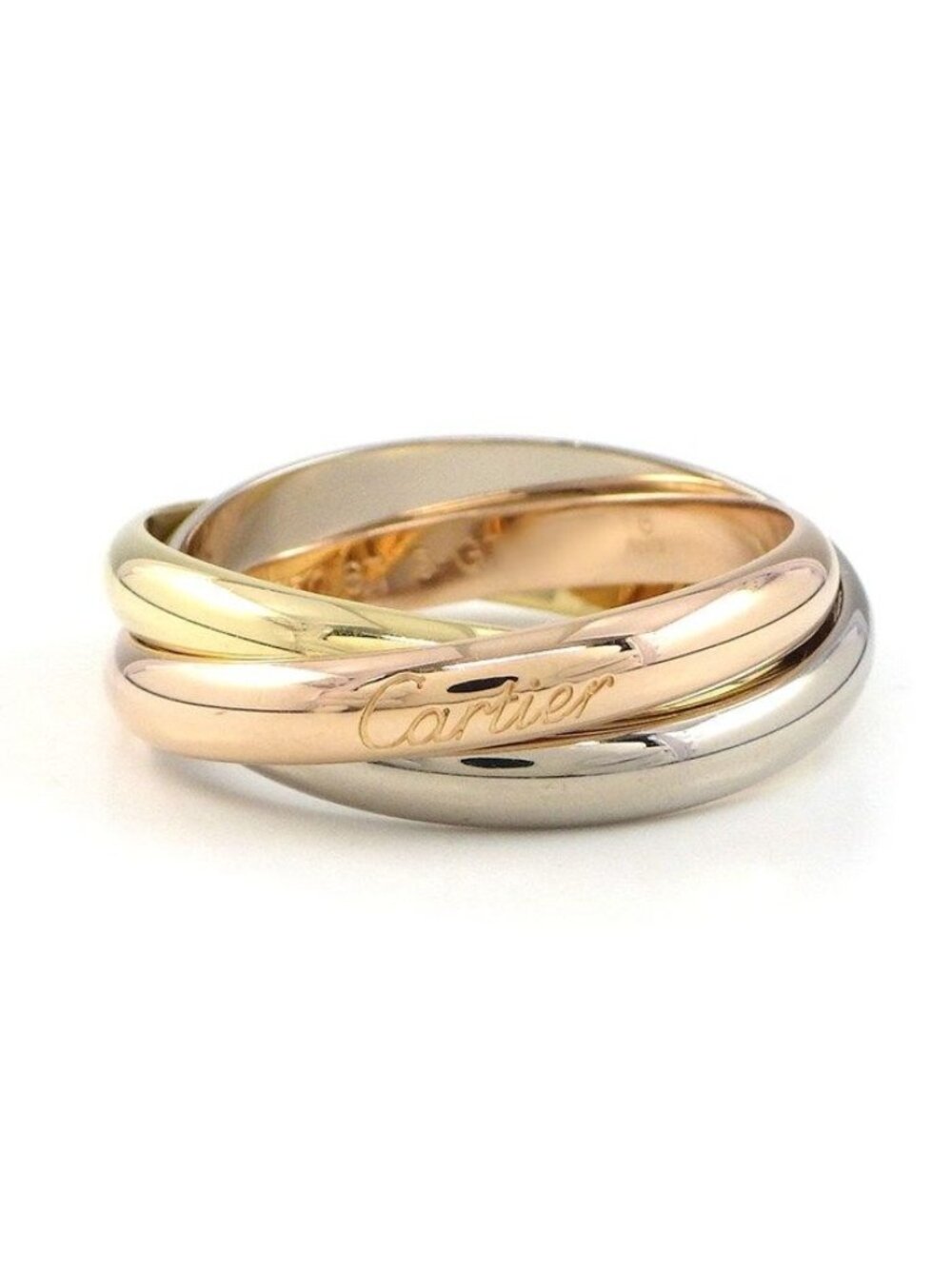 Cartier Ring Trinity Classic Three Colors 18K Pink Gold 18K White 18K Yellow